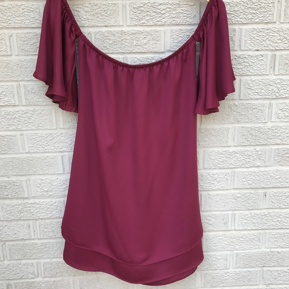 Impeccable Pig Wine Off the Shoulder Tunic - Picture 5 of 8
